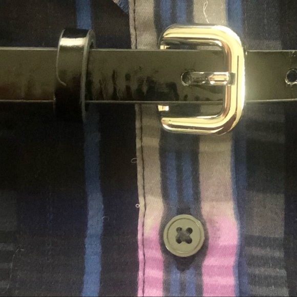 Banana Republic Ruffle Plaid Belted Shirt Dress, L - Picture 7 of 10